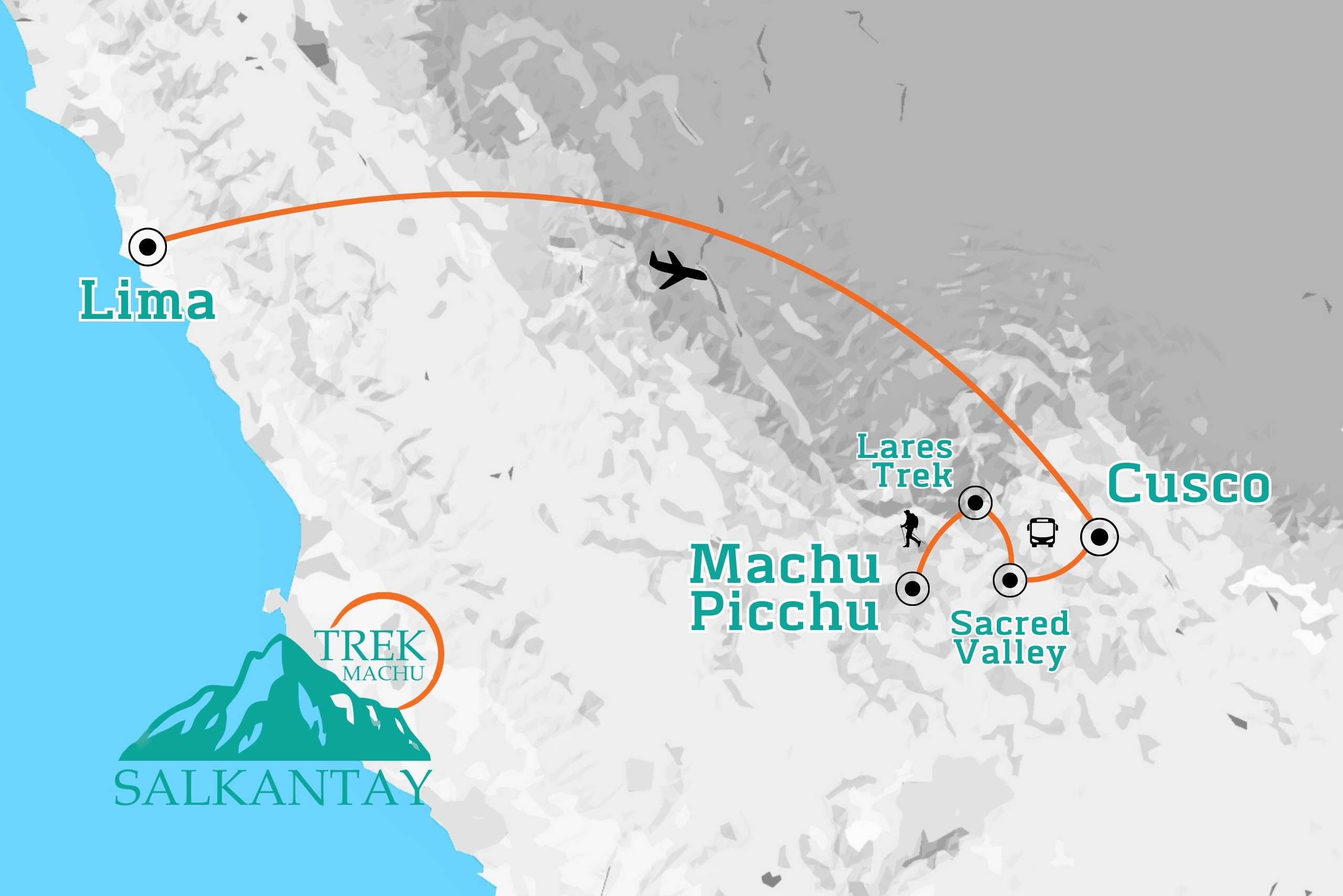 Ultimate Lares Trek to Machu Picchu Map